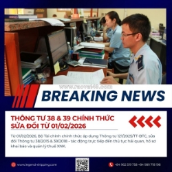 Thông tư 38 & 39 chính thức sửa đổi từ 01/02/2026