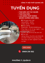 Trang nhà›việc làm›việc tìm người sau tuyển thợ mộc (có tay nghề), thợ phụ mộc và lđpt