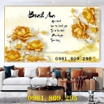 Tranh gạch men hoa sen 3d