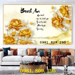 Tranh gạch men hoa sen 3d