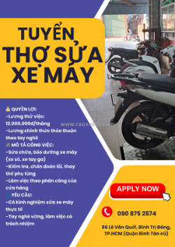 Trường fi – tuyển dụng thợ sửa xe máy
