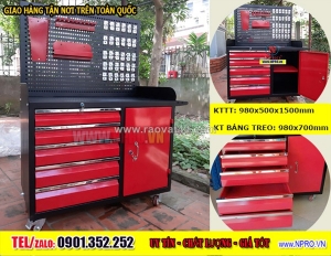 Tủ đồ nghề bảng treo 5 hộc kéo và ngăn mở cánh