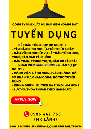 Tuyển dụng tuyển hcns và kế toán