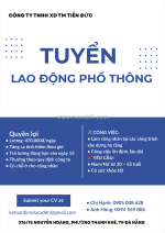 Tuyển lao động phổ thông làm việc tp. đà nẵng