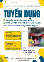 Tuyển nam nv vận hành máy in & nhân viên thiết kế