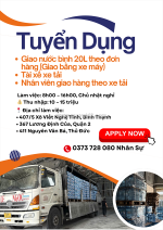 Tuyển tài xế và bốc xếp giao nước – làm việc tại bình thạnh / quận 2 / thủ đức