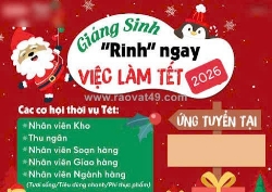 Việc làm noel tết 2026 tại cửa hàng tiện lợi bán 24/24