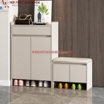 Tủ đựng giày có ghế ngồi màu trắng đẹp hiện đại
