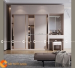 Tủ quần áo cửa lùa kết hợp bàn trang điểm