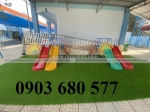 Cầu trượt 2 máng song song cho trẻ em mầm non