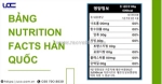 Dịch vụ thử nghiệm bảng nutrition facts hàn quốc
