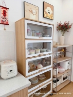 Kệ tủ bếp hiện đại giúp bảo vệ đồ dùng khỏi bụi bẩn và côn trùng