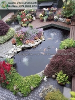 Tiểu cảnh sân vườn, thi công hồ cá koi nhật độc đáo ở đồng nai, hcm