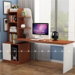 Bàn làm việc gỗ mdf kết hợp kệ sách thông minh