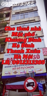 Chính chủ cho thuê nhà mặt phố khương đình, phường hạ đình, quận thanh xuân, hà
