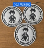 Đế lót cốc thêu  logo tên quán giá rẻ, lót cốc 3, 4 lớp thấm hút nước