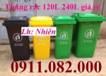 Giảm giá thùng rác nắp kín tại vĩnh long, thùng rác 120l 240l 660l màu xanh giá rẻ- lh 0911082000