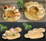 Kệ gỗ trang trí thức ăn buffet - chuyên nghiệp - sang trọng