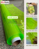 Màng nhựa pvc khổ lớn trong suốt - xanh neon