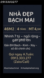 Nhà phố bạch mai – hai bà trưng -diện tích: 46m² – 4 tầng – mặt tiền 4.5m
