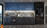 Tủ bếp acrylic tráng gương chống trầy và ẩm mốc