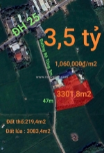 🎯bán lô đất thổ lúa mặt tiền đường đan 3m giá 3,5 tỷ