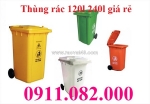 Bán thùng rác nhựa màu xanh giá rẻ, thùng rác 120l 240l 660l giá sỉ lẻ- lh 0911082000