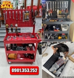 Bán - xe đẩy dụng cụ 3 ngăn có móc treo đồ nghề