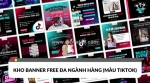 [free template] banner canva màu hồng xanh nền tảng tiktok