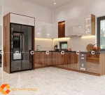 Tủ bếp acrylic bóng gương nâng tầm không gian bếp
