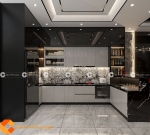 Tủ bếp acrylic với thiết kế tối giản và tiện lợi