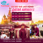Ưu đãi giá lao động từ qatar airways, bay châu âu chỉ từ $40