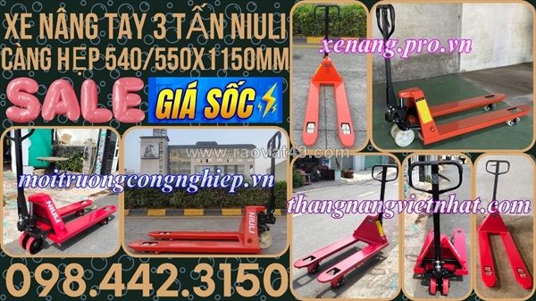 Xe nâng tay thấp 3 tấn càng hẹp ac30s – niuli