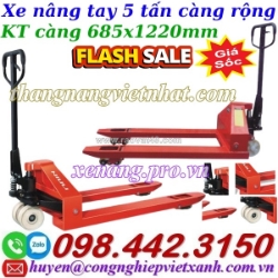 Xe nâng tay thấp 5 tấn càng rộng ac50m - niuli