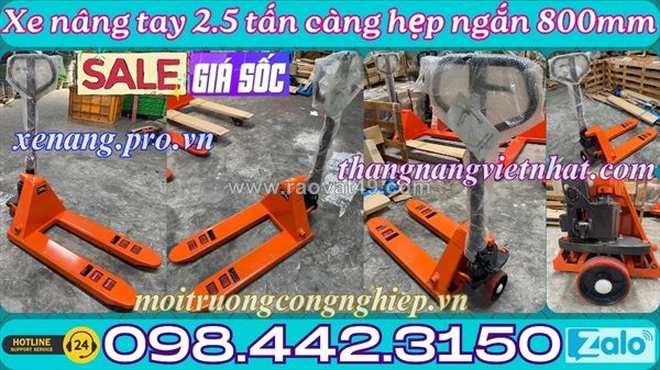 Xe nâng tay thấp càng siêu ngắn 800mm sd25 – niuli