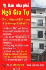 🏡 bán nhà phố ngô gia tự - 85m², 5 tầng mới kính coong – ô tô đỗ cổng – giá