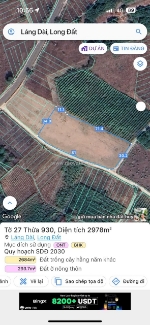 Bán lô đất đẹp 2978m2 (1300m2 thổ) xã láng dài, đất đỏ, bà rịa