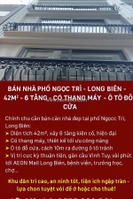 Bán nhà phố ngọc trì - long biên – 42m² – 6 tầng – có thang máy – ô tô đỗ cửa
