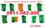 Bán thùng rác nhựa mẫu mã đẹp, chất lượng giá rẻ- thùng rác 120 lít, 240 lít, 660 lít- lh 0911082000