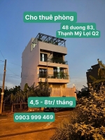 Cho thuê căn hộ cao cấp giá từ 4,5- 8,5 triệu tại thạnh mỹ lợi, quận 2, full