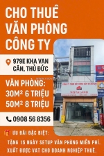 Cho thuê văn phòng làm việc tại 979e kha vạn cân, phường linh tây, tp. thủ đức,