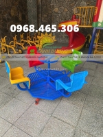 Đu quay 4 ghế gấu mầm non, đu quay mâm xoay trẻ em