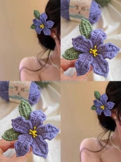 Kẹp tóc len móc thủ công độc đáo