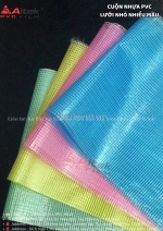 Màng nhựa pvc giá rẻ dạng cuộn, lưới nhỏ nhiều màu