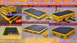 Pallet nhựa chống tràn dầu - hóa chất dùng đặt 1 phuy - 2 phuy - 4 phuy