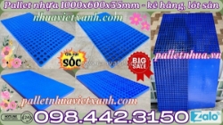 Pallet nhựa lót sàn không chân 1000x600x35mm nhựa nguyên sinh