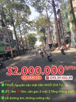 Thuê nguyên căn: từ 30.000.000 đ/th - mặt tiền quận 10 - định vị dễ tìm, kinh