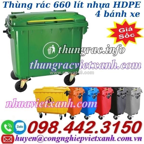 Thùng rác 660 lít - giải pháp tối ưu cho việc thu gom và quản lý rác thải quy mô lớn
