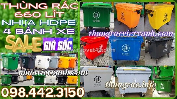 Thùng rác 660 lít - giải pháp tối ưu cho việc thu gom và quản lý rác thải quy mô lớn