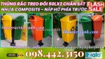Thùng rác composite treo đôi chân sắt 50lx2